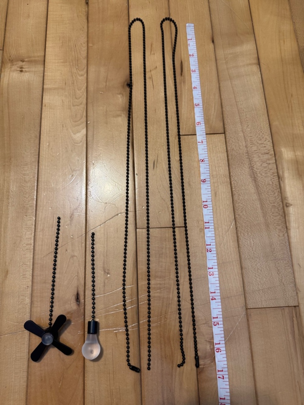 Black Ceiling Fan & Bulb Pull Chain Set - Picture 6 of 6